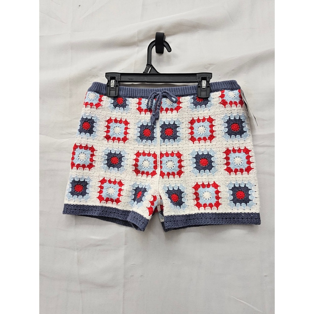 Art Class Girls Crochet Granny Square Shorts Multicolor Cotton Blend Size Large